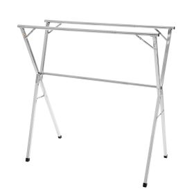 Clothes Drying Rack, 2-Tier Telescopic Laundry Dryer Rack, Stainless Steel Drying Racks with 30 Windproof Holes and 2 Shoe Hooks