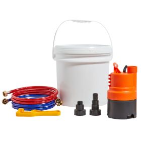 Tankless Water Heater Flushing Kit, Includes Efficient Pump & 3.7 Gallon Pail & 2 Hoses, Wrench and Adapter for Quick Install
